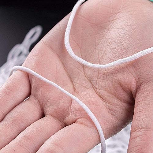 3mm veya 1/8 İnç Beyaz elastik Bantlar Kordon Streç Genişliği Örgülü El Sanatları Elastik Halat için Örgü Dikiş El Sanatları