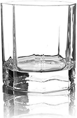 NBSXR-Eski Moda Viski Bardağı, 2 Kokteyl Bardağı Seti, Düz Sekizgen Viski Bardağı 300Ml, Bourbon Scotch Manhattan Kokteylleri