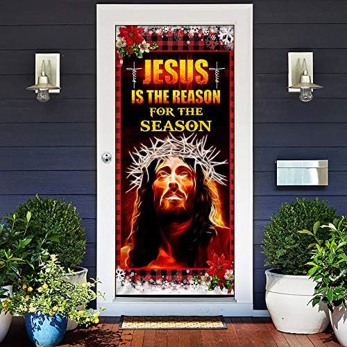 FLAGWİX Kapı Kapakları Baskılı-İsa Nedeni Sezon Kapı Kapak DDH2202Dv1, 36x 80 Açık Doğuş Sahneleri İşareti için Ön Kapı Taslak,