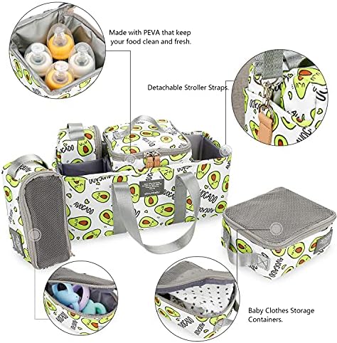 Bebek Bezi Caddy Çanta - 5 adet Set Bebek Bezi Arabası Çantası Organize Torbalar Bebek Sepeti Bezi Depolama Caddy