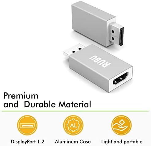 DP HDMI Adaptörü (Değil USB), RUBU DisplayPort HDMI 4 K Çoklu Ekran Video Dönüştürücü, PC Dizüstü Projektör HDTV için Windows