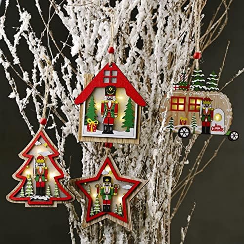 FANQIE 1 pcs Süslemeleri İçinde led ışık çocuk oyuncak için Yeni Yıl, noel asılı dekorlar Noel Ağacı Malzemeleri Fındıkkıran