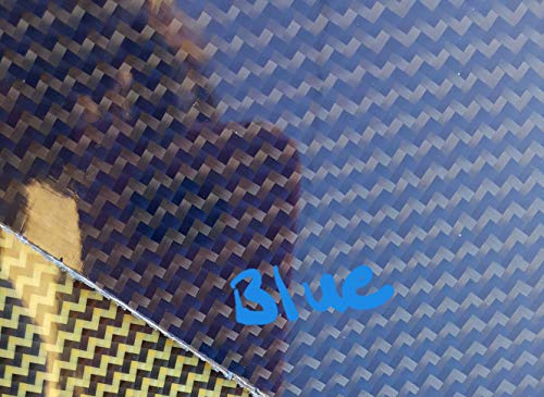 12x 24x3/32 Mavi 2x2 Çift Dimi Karbon Fiber ile Kevlar Hibrid Fiberglas Plaka Levha Paneli Parlak Bir Tarafı