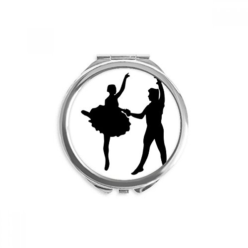 Spor performans dansçı Düet dans el kompakt ayna yuvarlak taşınabilir cep cam