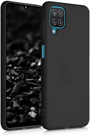 Samsung Galaxy A12 ile Uyumlu kwmobile TPU Kılıf - Kılıf Yumuşak İnce Pürüzsüz Esnek Koruyucu Telefon Kapağı-Siyah Mat