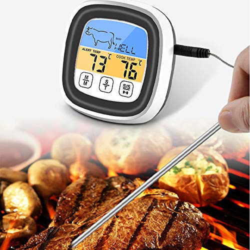 LCD Dijital Termometre, Kablosuz Izgara Termometresi, Alarm İşareti Geri Sayım Sayacı ile Anında Okunan Et Termometresi, Mutfak